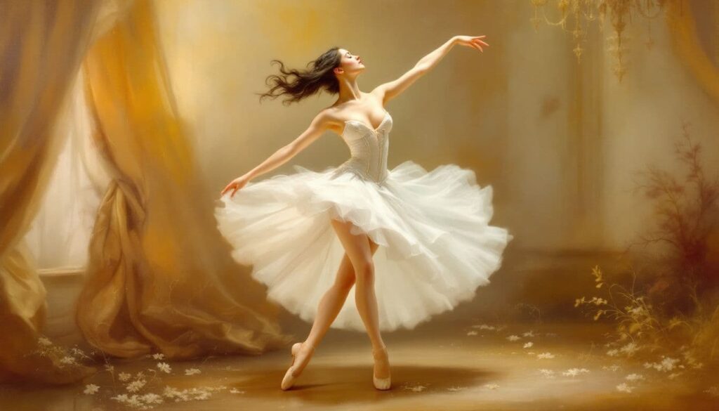 An artist capturing ballet performances through painting.